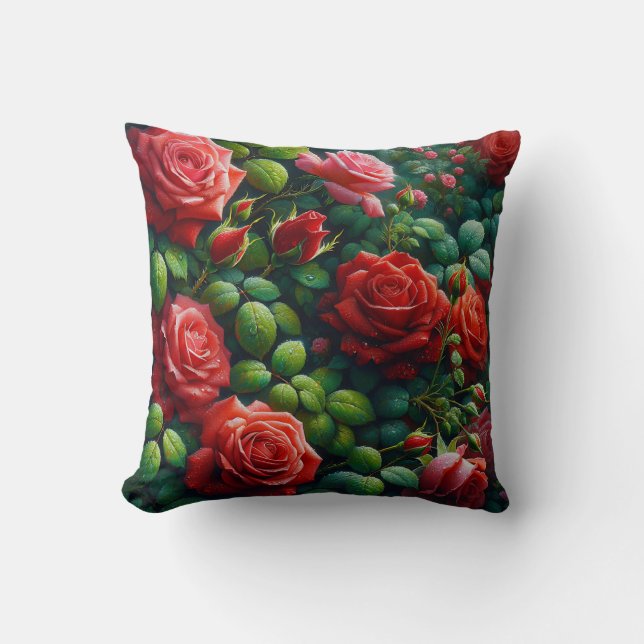 Coussin "Roses rouges puantes" (Recto)