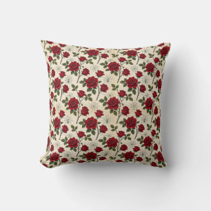 Coussin Roses Rouges & Toiles d'Araignée Gothiques