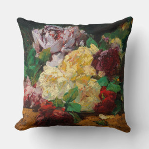 Coussin Roses Vintage Français Georges Jeannin