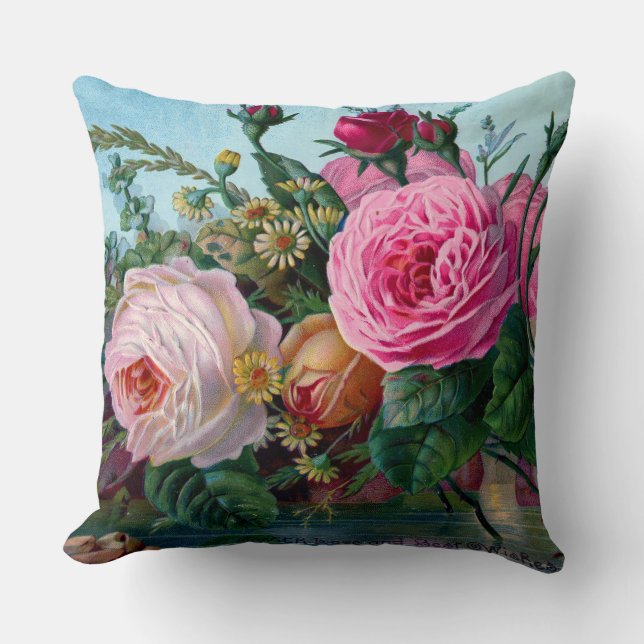 Coussin Roses vintages (Recto)