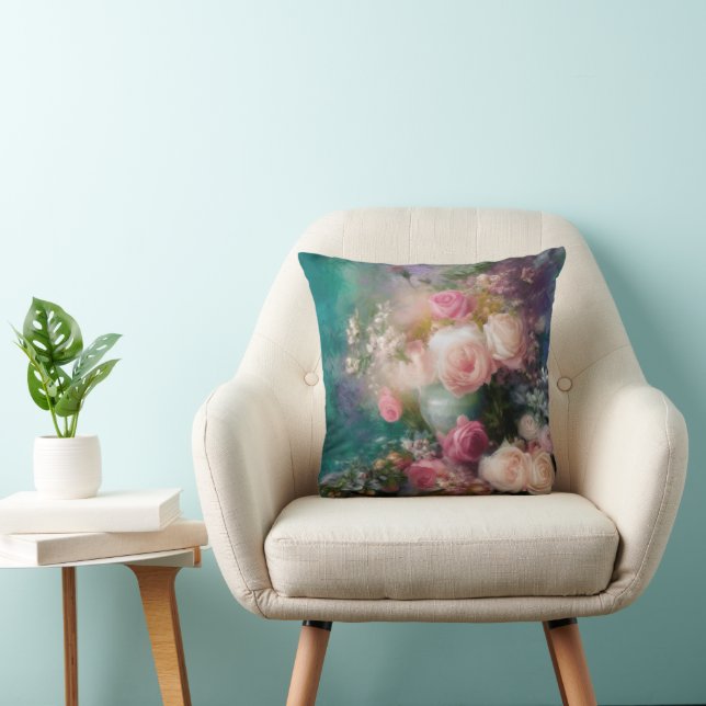 Coussin Roses vintages D'Aquarelle Peints Dans Toutes Les  (Chaise)