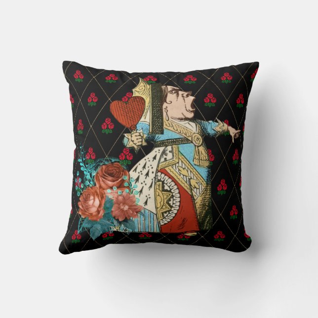 Coussin Roses vintages et Diamonds Reine d'Alice (Verso)