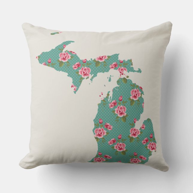 Coussin Roses vintages | Michigan Silhouette (Recto)