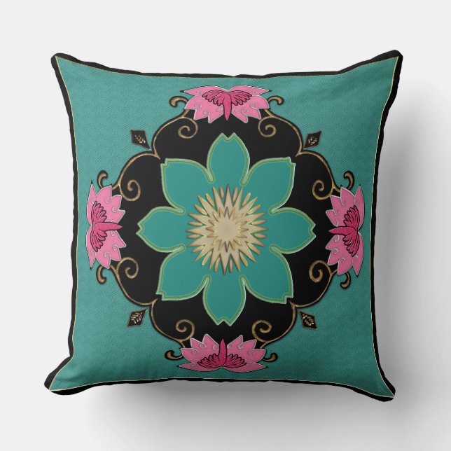 Coussin Rosette de l'art nouveau japonais (Recto)