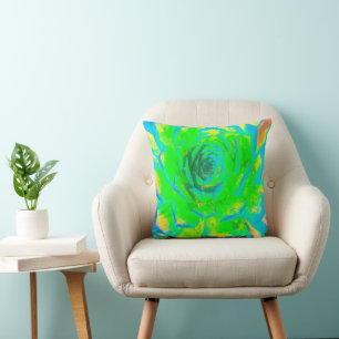 Coussin Rosette de Sedum Succulent Chartreuse Vert Citron