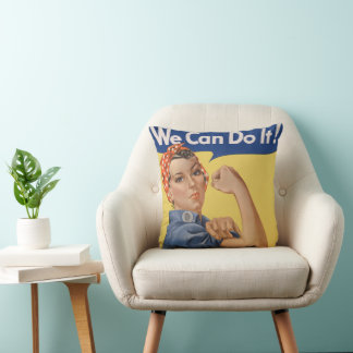 Coussin Rosie la riveteuse patriotique vintage, nous pouvo