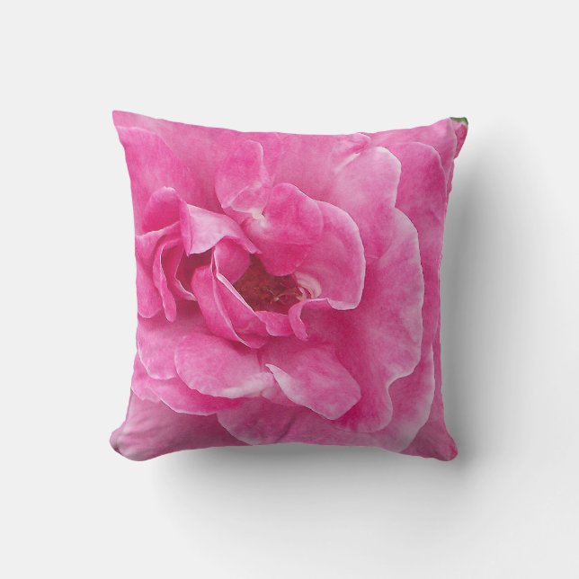 Coussin Rosier de jardin rose (Recto)