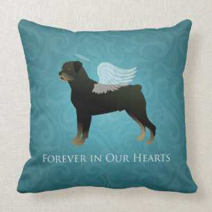 Coussin Rottweiler Angel - Conception de Mémorial pour ani