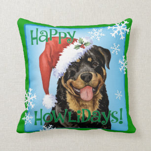 Coussin Rottweiler heureux de Howlidays