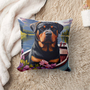 Coussin Rottweiler sur une pédale : une aventure Pittoresq