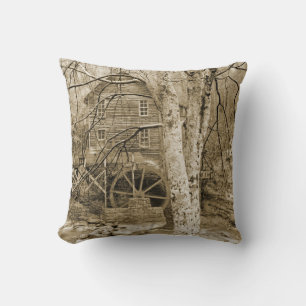 Coussin Roue à eau vintage
