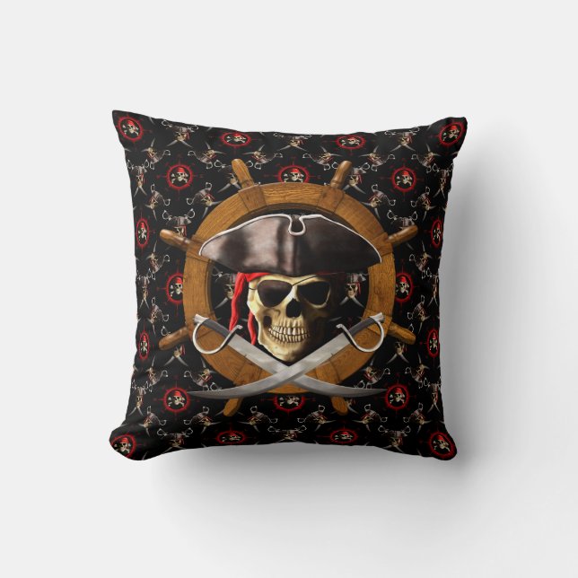 Coussin Roue de pirate de jolly roger (Recto)