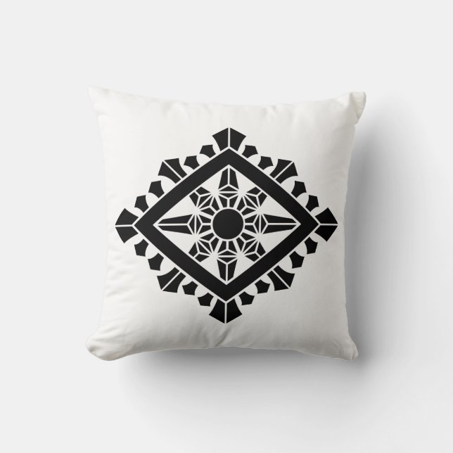 Coussin Roue du dharma rhombique (Recto)