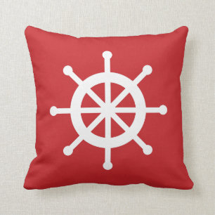 Coussin Roue nautique rouge de bateau
