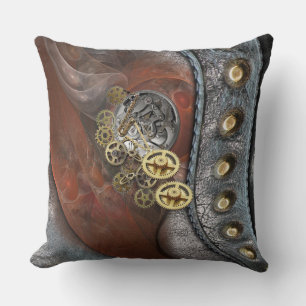Coussin Roues du temps en cuir