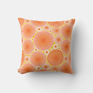 Coussin Roues imbriquées - orange et or