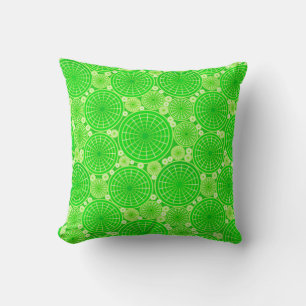 Coussin Roues imbriquées - vert citron