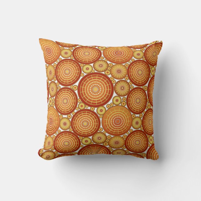 Coussin Roues nichées - cuivre et or (Recto)
