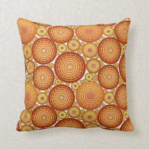 Coussin Roues nichées - cuivre et or
