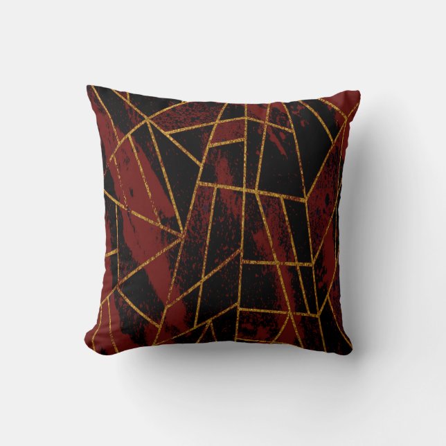 Coussin Rouge Abstrait #940 (Recto)