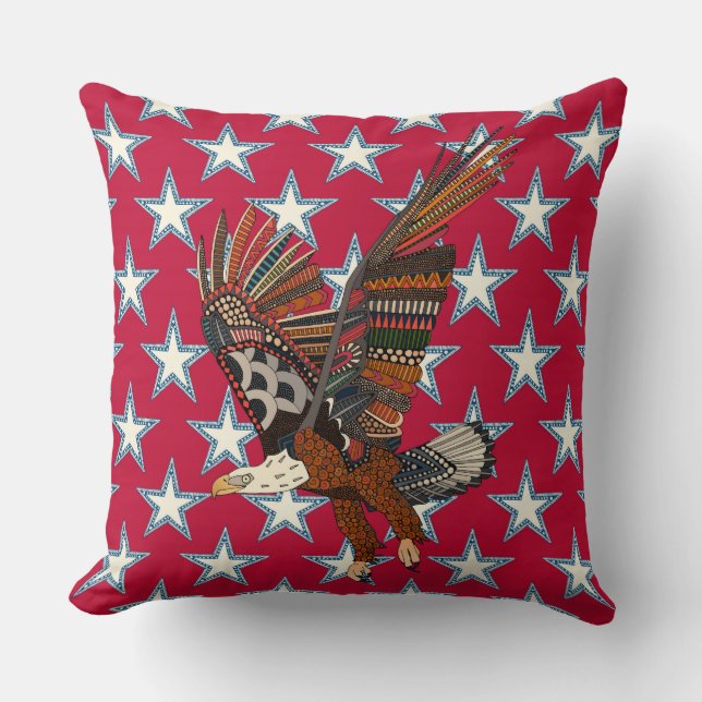 Coussin rouge aigle des États-Unis (Recto)