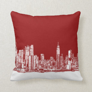 Coussin Rouge audacieux de New York