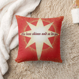 Coussin Rouge avec l'étoile d'or de Bethléem Noël