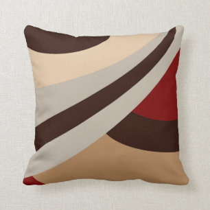Coussin Rouge, beige, design moderne Brown