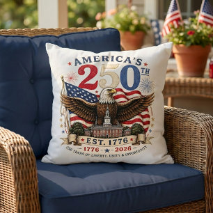 Coussin Rouge Blanc Bleu Quatre Juillet