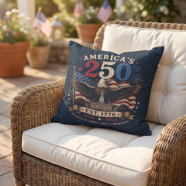 Coussin Rouge Blanc Bleu Quatre Juillet (Créateur téléchargé)