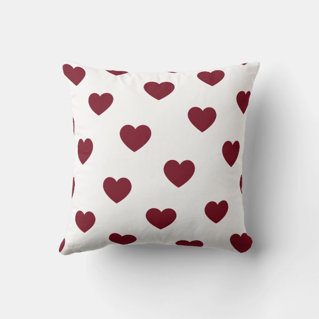 Coussin Rouge Blanc Cozy Moderne Romantique Chic Cœur  (Verso)