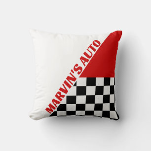 Coussin Rouge blanc et noir Checkerd Thème et nom de cours