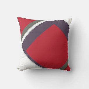 Coussin Rouge+Blanc Formes Hors Du Côté Abstrait Moderne