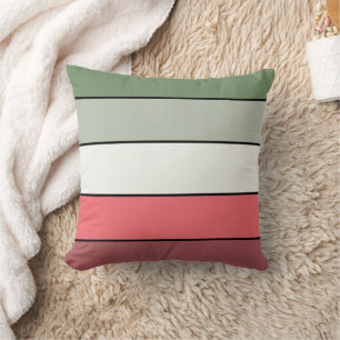 Coussin Rouge Blanc Vert de Noël sur papier texturé