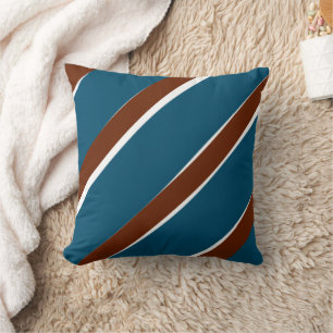 Coussin Rouge Bleu orange croix lignes bleu foncé barre ca