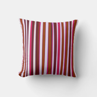 Coussin Rouge Brown rayé Abstrait peinture acrylique