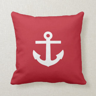Coussin rouge carré d'Ancre