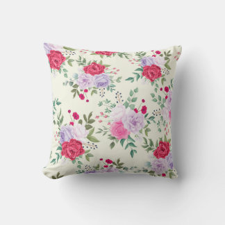 Coussin rouge chic, floral rose