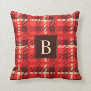 Coussin Rouge classique avec n'importe quel monogramme