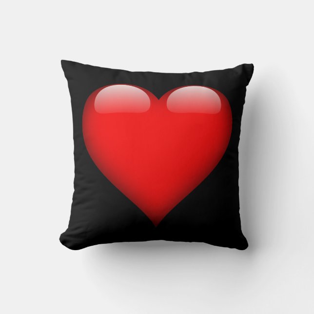 Coussin Rouge Coeur Amour Mariage Tendance (Recto)