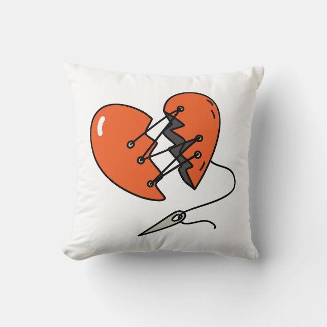 Coussin Rouge de coeur brisé (Recto)