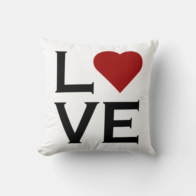 Coussin rouge de coeur d'amour (Recto)