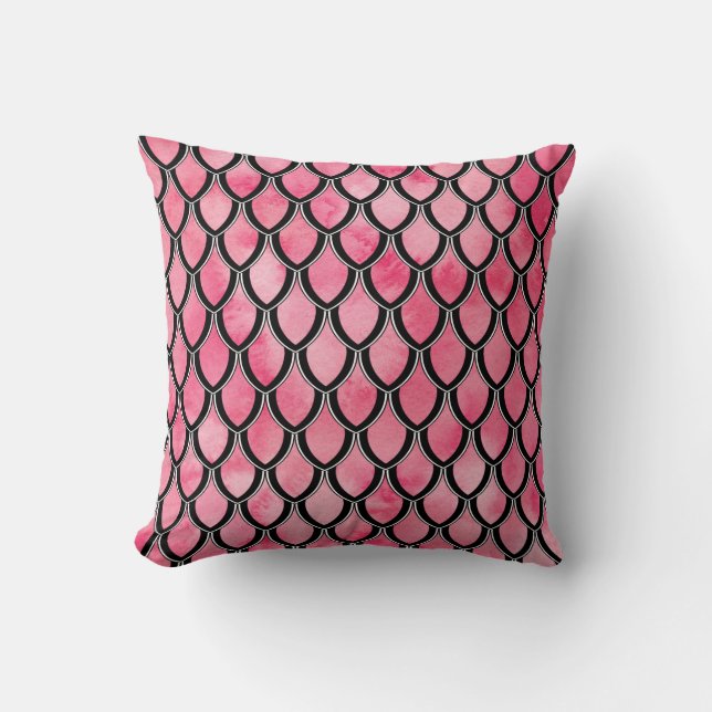 Coussin rouge de lavage d'aquarelle d'échelle de (Recto)