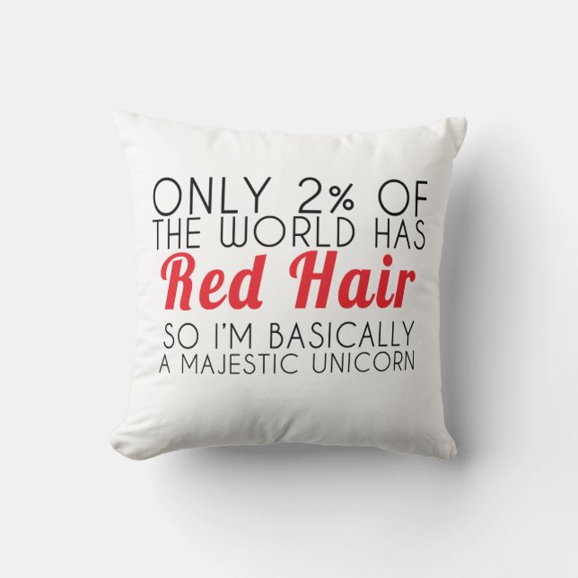 Coussin rouge de licorne de cheveux (Recto)