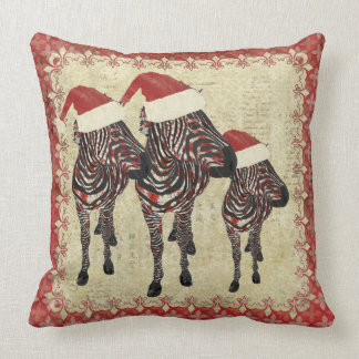 Coussin rouge de Mojo de zèbres roses de fête