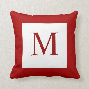 Coussin rouge de monogramme
