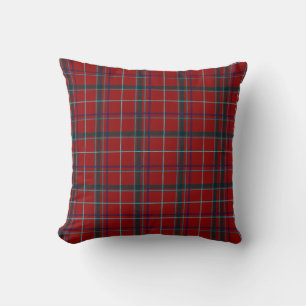 Coussin Rouge de Noël bleu carreau classique de vacances