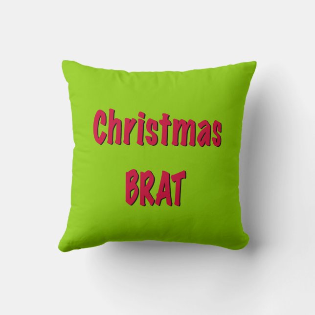 Coussin Rouge de Noël et Vert Brat  (Verso)