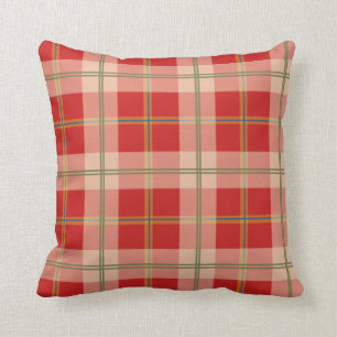 Coussin rouge de plaid