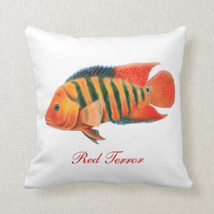 Coussin rouge de poissons de Cichlid de terreur
